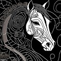 Black and White Horse Portrait